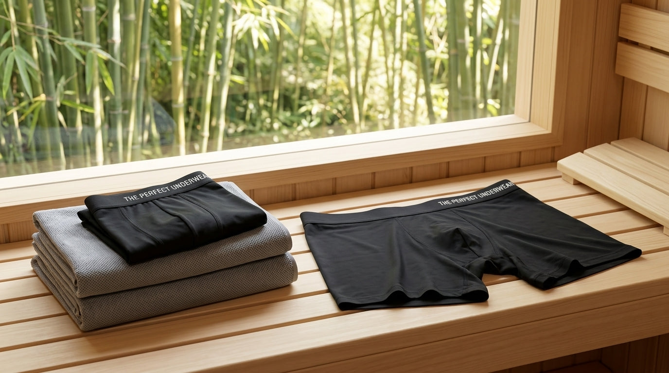 Bamboo boxer briefs for men by The Perfect Underwear — performance underwear made from sustainable bamboo fabric
